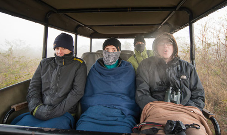 Cold on a game drive