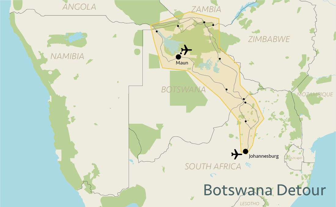 Botswana Detour situation map