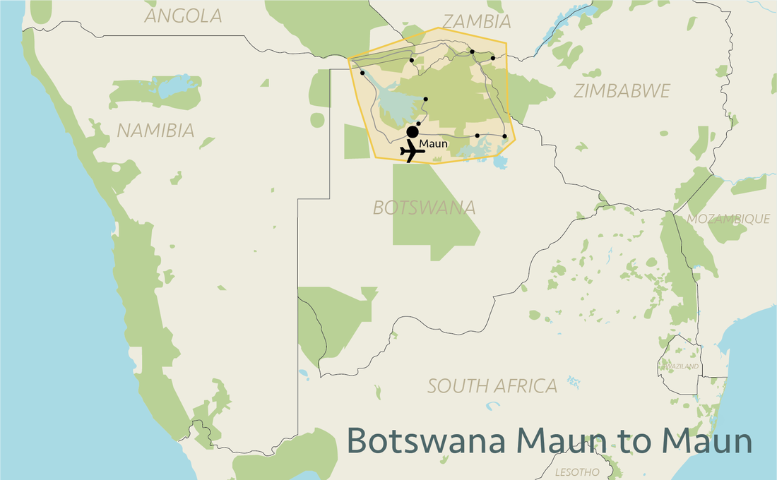 Botswana Maun to Maun situation map